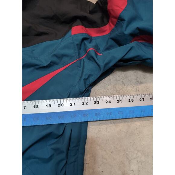 VTG 90s The North Face Ski Jacked Mens S Hooded Full Zip Green Red Black - Picture 9 of 10